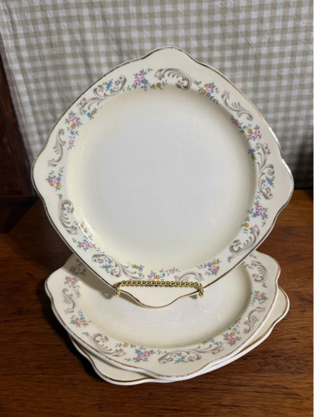Vintage 1940’s Paden City Pottery "Duchess" Plates Set - Gold Trim (Set of 3)